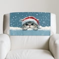 thumbnail image 5 of SCRAWLGOD Christmas Hat Cat Snowflake Blue 1 Piece Non Slip Recliner Headrest Protector Washable PU Leather Sofa Headrest Covers for Sofa,Office Chair,Theater Seat, 17x27 in, 5 of 7