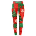 thumbnail image 6 of FUZHIQ Women's Christmas Leggings Snowflake Print High Waisted Workout Pants Tummy Control Sports Legging Tights, 6 of 7