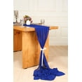 thumbnail image 4 of HWZWT Extra Long 10' Blue Tablecloth Table Covering Rustic Wedding Bridal Shower Baby Shower Party Table Decorations 27 x 168 Inch Royal Blue Chiffon Wedding Table Runner 27 x 168 Inch, 4 of 5