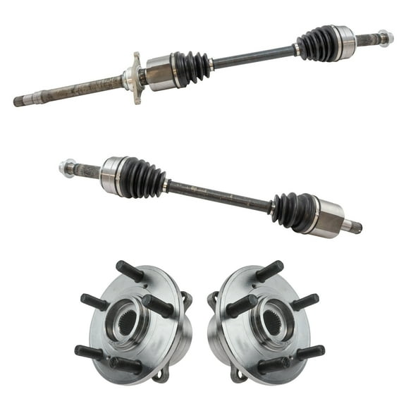 TRQ Front CV Axle Shaft Assembly Wheel Hub Bearing Kit Set 4pc for Honda Pilot CSA78357