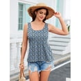 thumbnail image 6 of Zeagoo Women's Sleeveless Pleated Tank Top Square Neck Tunic Casual Summer Fashion Blouse Daily Wear, 6 of 7