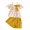 Yellow, variant on Vedolay Summer Sets Girls 2 Piece Girl's 2 Pieces Casual Outfit Set Round Neck Short Sleeve Tee and Belted Shorts Set,Yellow 6-7 Years