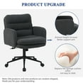 thumbnail image 2 of FLYSKY Adjustable Height Home Office Chair, Upholstered Low Back Ergonomic Desk Chair with Wheels, Modern Swivel Chair, Gray, 2 of 7