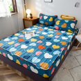 thumbnail image 3 of Sábana ajustable elástica para el hogar, ropa de cama de algodón estampada, gruesa, impermeable, estilo nórdico, funda de colchón, colcha doble para parejas y queen, 3 of 5