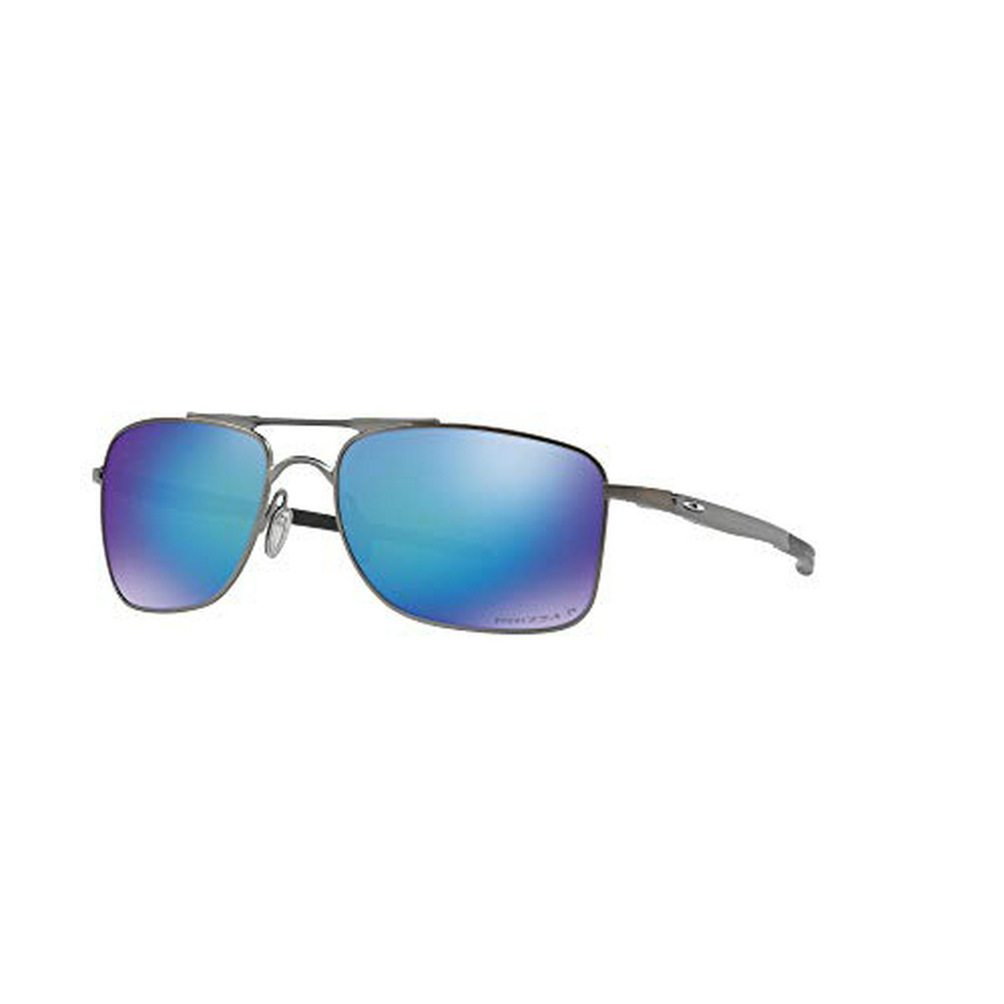 Oakley Mens OO4124 Gauge 8 Metal Rectangular Sunglasses Matte Gunmetal Prizm Sapphire Polarized 62 mm Walmart