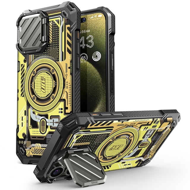 Funda SUPCASE para iPhone 15 Pro Max con funda de cámara amarilla