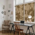 thumbnail image 5 of Brown Floral Silhouette Kitchen Curtain for Berdoom Living Room Cafe 45 Inch Length, Spring Farmhouse Vintage Flowers Tiers Curtains Light Filtering Drapes Window Treatment 2 Panels 52"Wx45"L, 5 of 8