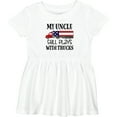 thumbnail image 3 of Inktastic My Uncle Still Plays with Trucks Girls Baby Dress, 3 of 5