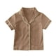 thumbnail image 5 of Odeerbi 6M-4Y Niños Niñas Pijama de Verano de Algodón Con Solapa Muescada Camisa de Manga Corta Conjunto de Pantalones Cortos Suave Ropa de Dormir Conjunto de Pijama, 5 of 5