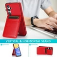 thumbnail image 2 of REQO Phone Case for Samsung Galaxy A55 5G with Tempered Glass Screen Protector and Credit Card Holder Wallet Cover Stand Leather Cell Accessories Glaxay A 55 55A A555G SM-A556V Women Men Red, 2 of 7