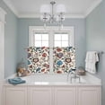 thumbnail image 3 of Boho Floral Kitchen Curtains Small Short 39 Inch Length, Blue Red Flower Vintage Petals Branch Leaf Grommet Bedroom Living Room Curtains, Light Filtering Cafe Curtain Drapes 2 Panels Set 55''x39'', 3 of 9