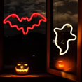 thumbnail image 2 of 2 Pack Halloween Decoration LED Neon Sign Light Ghost Neon Sign Bat Lights Neon Sign Wall Hanging Neon Sign with Batteries for Ha, 2 of 4