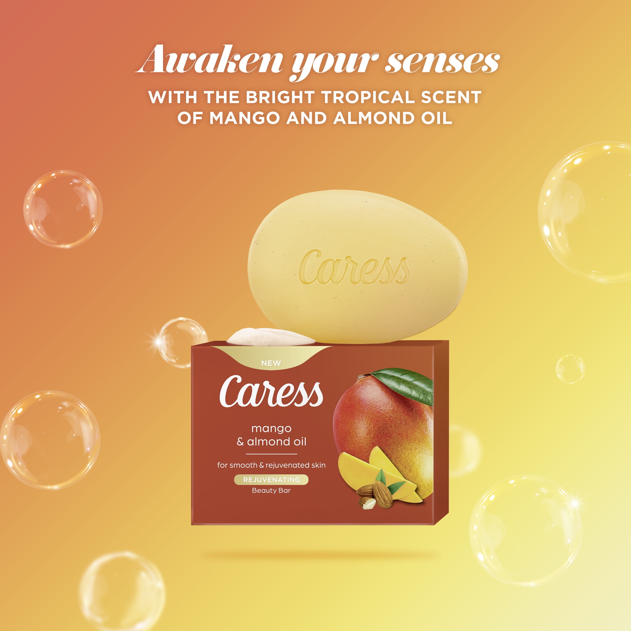 Caress Bar Soap Mango & Almond Oil 3.75 oz 8 Bar