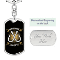 thumbnail image 2 of We're Reel Happy Fishing Hooks Stainless Steel or 18k Gold Premium Swivel Dog Tag Keychain, 2 of 10