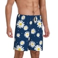 thumbnail image 2 of Balery Daisies Flowers Pantalones cortos de pijama de punto de algodón para hombre con cinturilla y bolsillos-XX-Large, 2 of 6