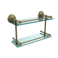 thumbnail image 4 of Monte Carlo 16-in Double Glass Shelf with Gallery Rail in Satin Chrome, 4 of 5