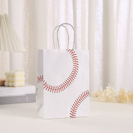Paper Baseball Goodie Bags with Vibrant Design 12pcs for Storage Use