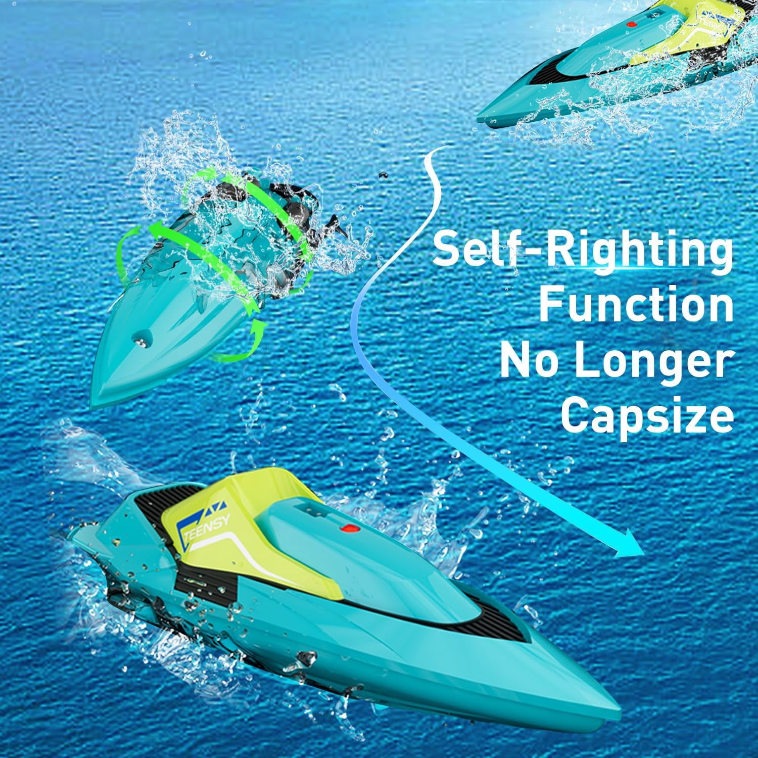 2 Set Remote Control Boat for Swimming Pools and Lakes, 2.4GHz 20+ MPH Racing Boat, Gifts For Boys and Girls