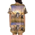 thumbnail image 3 of Bixox Women's Vintage Wildlife Protection Printed Pajama Set 2 Piece Lounge Set Top and Shorts Soft Pajamas, Shorts with Pockets, 3 of 7