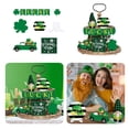 thumbnail image 2 of Clearance!Fdelink Tray Decoration St. Patricks Day Tiered Tray Decor Wooden Table Signs Green Gnome Block Party Wood Table Centerpieces with Holder for St. Patricks Home Holiday Decor Green1, 2 of 9