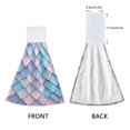 thumbnail image 3 of Yayeee Kitchen Hanging Hand Towels Set of 2 with Loop Bathroom Absorbent Tie Towel, Purple Art Pattern, 3 of 7