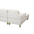 thumbnail image 5 of Hommoo L-Shaped Sectional Couch Sofa, Faux Leather Living Room Furniture Set for Apartment/Upstairs Loft/Living Room, 16.5'' Back Height, White(No Ottomans), 5 of 7