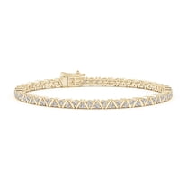 ANGARA Natural 1.26 ct Diamond Zig-Zag Tennis Bracelet in 14K Yellow Gold for Women (Size-1.6mm| Color-I-J| Clarity-I1-I2) | Anniversary, Jewelry Gift for Women | Natural Diamond Bracelet