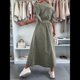 thumbnail image 5 of Vestido de Mezclilla con Cuello en V y Botones para Mujer, Cintura Media, Corta y Abertura Verde S, 5 of 9
