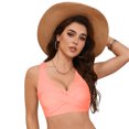 thumbnail image 3 of gdxvjhbj Women's Twist Front Bikini Top V Neck Push Up Padded Swimsuit Top Bathing Suits (Pink,XXL), 3 of 9