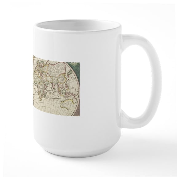 CafePress - Vintage Map Of The World (1680) Mugs - 15 oz Ceramic Large White Novelty Mug