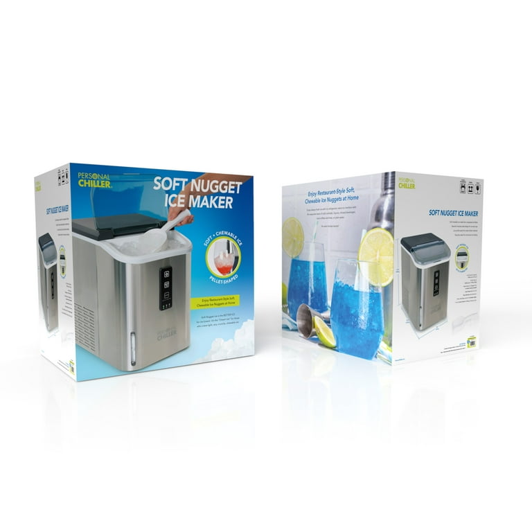 Personal Chiller Portable Countertop Ice Maker, Ice Nuggets, Stainless Steel