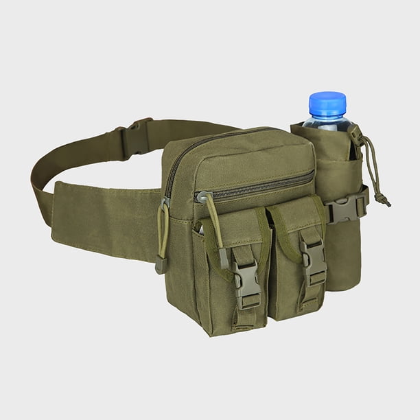 Bolsa de cintura Riñonera Unisex Bolsillo para botella Impermeable Resistente al desgaste Ligero Gra Tomshoo Bolsa de cintura
