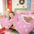 thumbnail image 3 of Manfei Happy Xmas Twin Comforter Sets,Cute Christmas Present Bedding Set,Pink Reversible,2-Piece,1 Comforter and 1 Pillowcase, 3 of 7