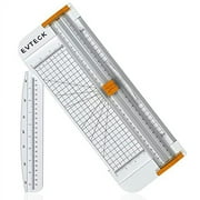 EVTECK Paper Cutter 12 Inch Titanium Paper Trimmer Scrapbooking Tool with Safe Hidden Blade Design and Side Ruler for Craft Paper, Label, Photo and Cardstock (White)