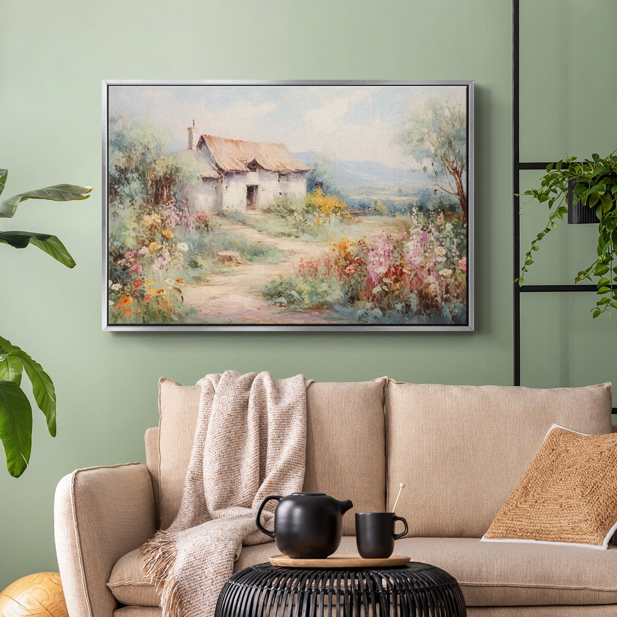 Vintage Landscape-CCLVIII By Wexford Home Framed in Silver Wood Gallery Wrapped Canvas 27 in. x 41 in.
