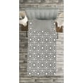 thumbnail image 3 of Ambesonne Grey and White Quilted Bedspread Set 2 Pcs, Oriental Folk Stars, Twin Size, Charcoal Grey White, 3 of 3