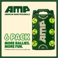 thumbnail image 7 of AMP Easy Rally 40 Outdoor Pickleball Balls, 6 pack, Neon Yellow-Green, Made Domestically, 20% Recycled Plastic, 1-Year Durability Guarantee, 7 of 7