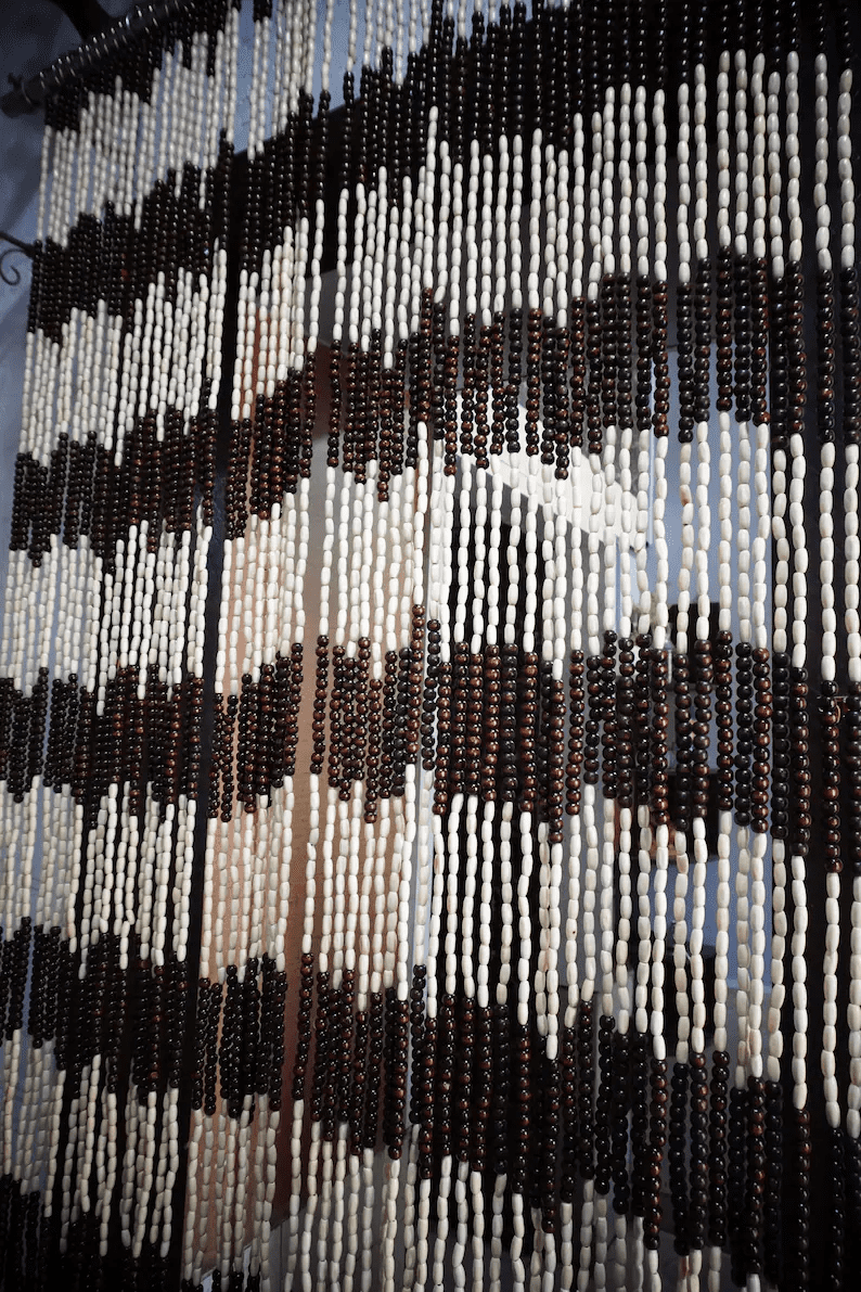 Handcrafted Wooden Beads Curtain: Bohemian Home Decor