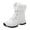 White, variant on Women's Winter Snow Boots Waterproof Insulated Mid Calf Booties Lace up Fleece Warm Outdoor Shoes for Walking Hiking Black 10