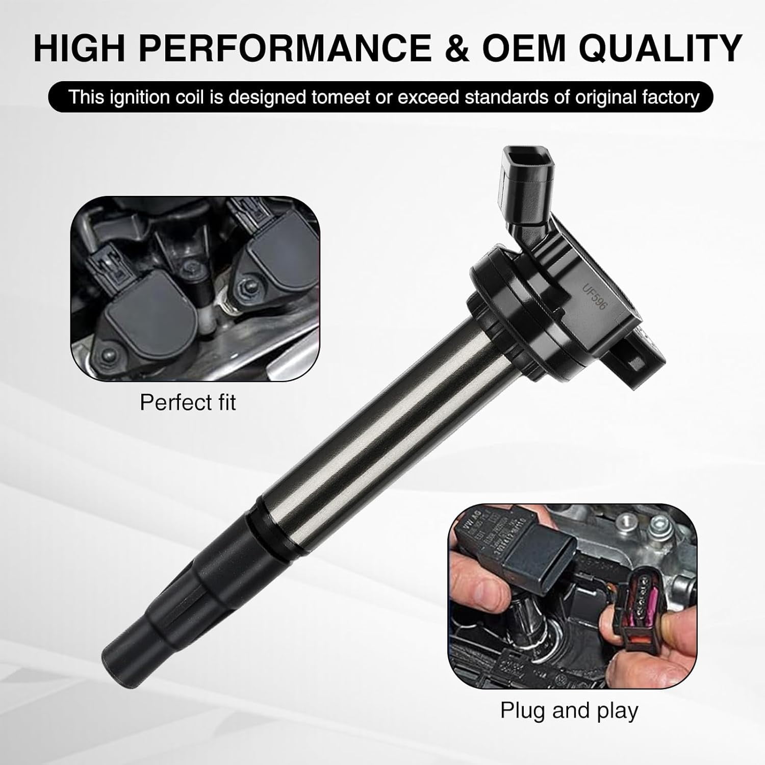 4 PCS Ignition Coil UF596 Compatible with Toyota Corolla Prius Matrix CHR 2009-2017 Lexus CT200h 2011-2016 Scion iM xD Pontiac Vibe 1.8 L4 Replace# UF619 C1714 90919-02252