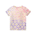thumbnail image 4 of Abcomgle Girls Tshirts 6-7 Years Old Crewneck Daisy Flower Print Toddler Girls T-Shirts Short Sleeve Toddler T-Shirt Summer Gradient Cotton Tops, 4 of 5