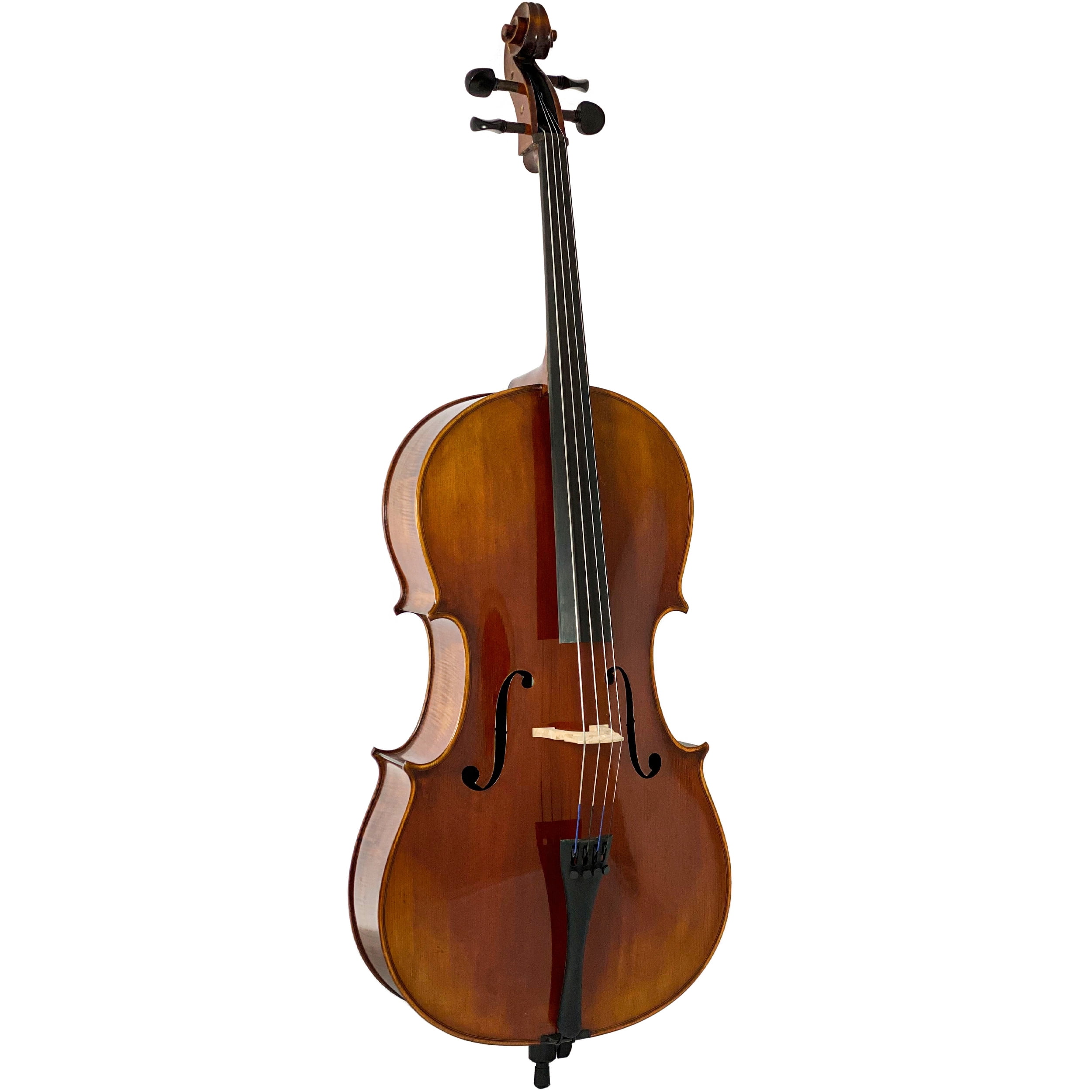 D’Luca Flamed Ebony Inlaid Professional Cello Outfit W/Padded Gig Bag, 3/4 Size