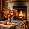 thumbnail image 3 of Fall Artificial Pumpkin & Maple Leaf Floral Bouquet Fall Home Decor And Holiday Decorations Artificial Thanksgiving Table Faux Autumn Floral Arrangements for Home Decor Housewarming Gift, 3 of 6