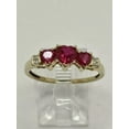 thumbnail image 3 of Sparkle Jewels Engagement Heart Cut Red Ruby Ring 14K Yellow Gold Plated Silver, 3 of 5