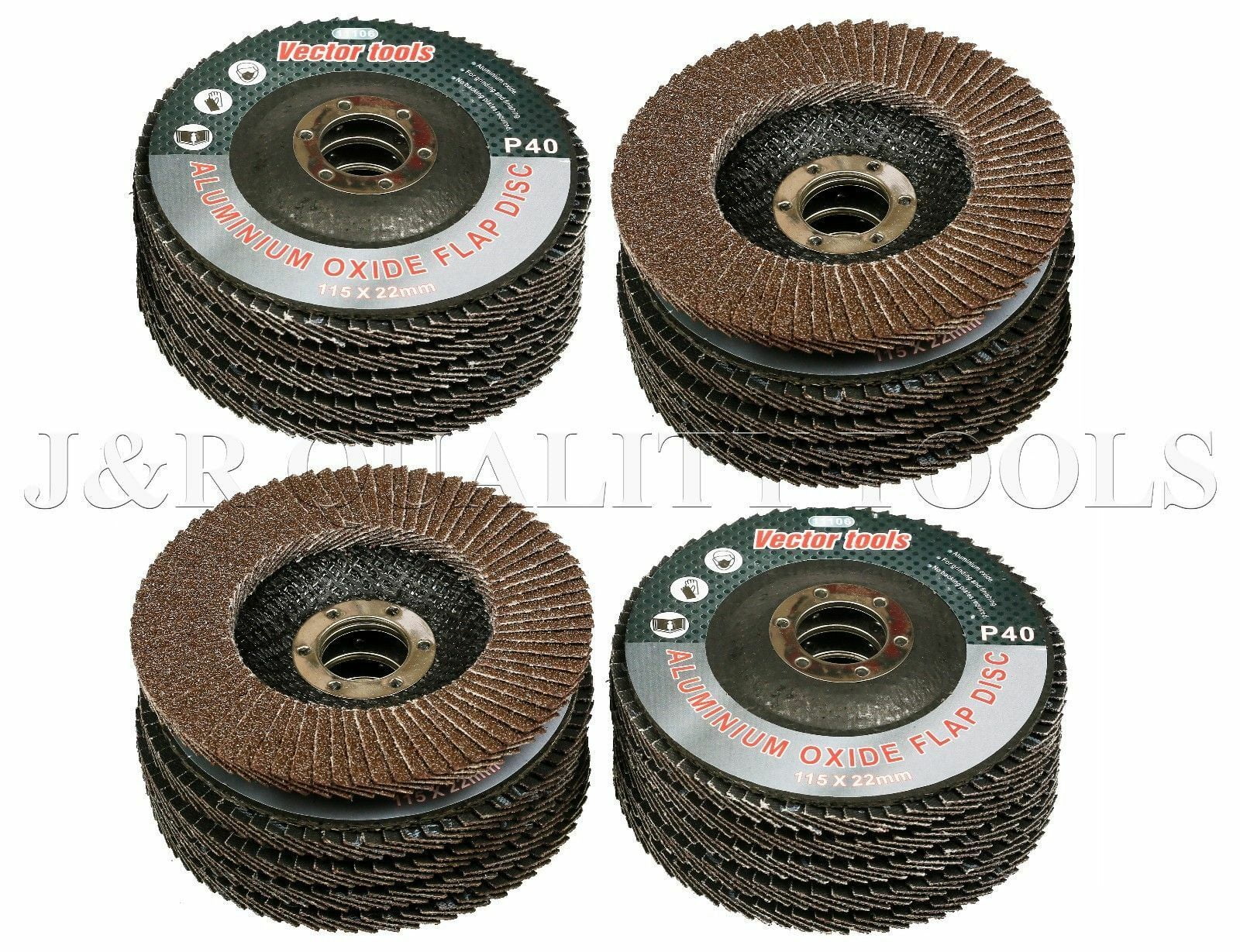 20 New 41/2" 40 Grit Flat Flap Disc Grinding Sanding Wheels 7/8" Arbor
