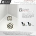 thumbnail image 3 of Stylish Dual Mount 27" White Composite Granite 60/40 Double-Bowl Kitchen Sink with 2 Accessories S-827H, 3 of 15