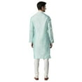 thumbnail image 2 of Ethnix Men's Indian All Over Embroidered Festive Cheerful Kurta Tunic Pajama Set; Teal, XL, 2 of 6