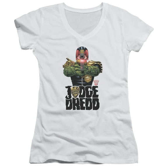Judge Dredd In My Sights Junior Women's T-Shirt V-Neck White