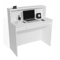 thumbnail image 3 of UGOS Mono 40" Modern Reception Desk w/Transaction Counter, Laminate Desktop, Multifunctional Standing Front Desk for Home, Office, Salon, Spas, and Lobby (White), 3 of 9