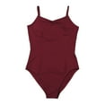 thumbnail image 6 of TiaoBug Womens Criss Cross Back Ballet Dance Leotard Camisole Gymnastic Bodysuit Burgundy XS, 6 of 7